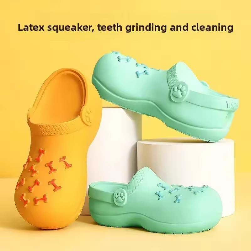 Dog Muzzle Silicone - Squeaky Silicone Slipper Dog Chew Toy