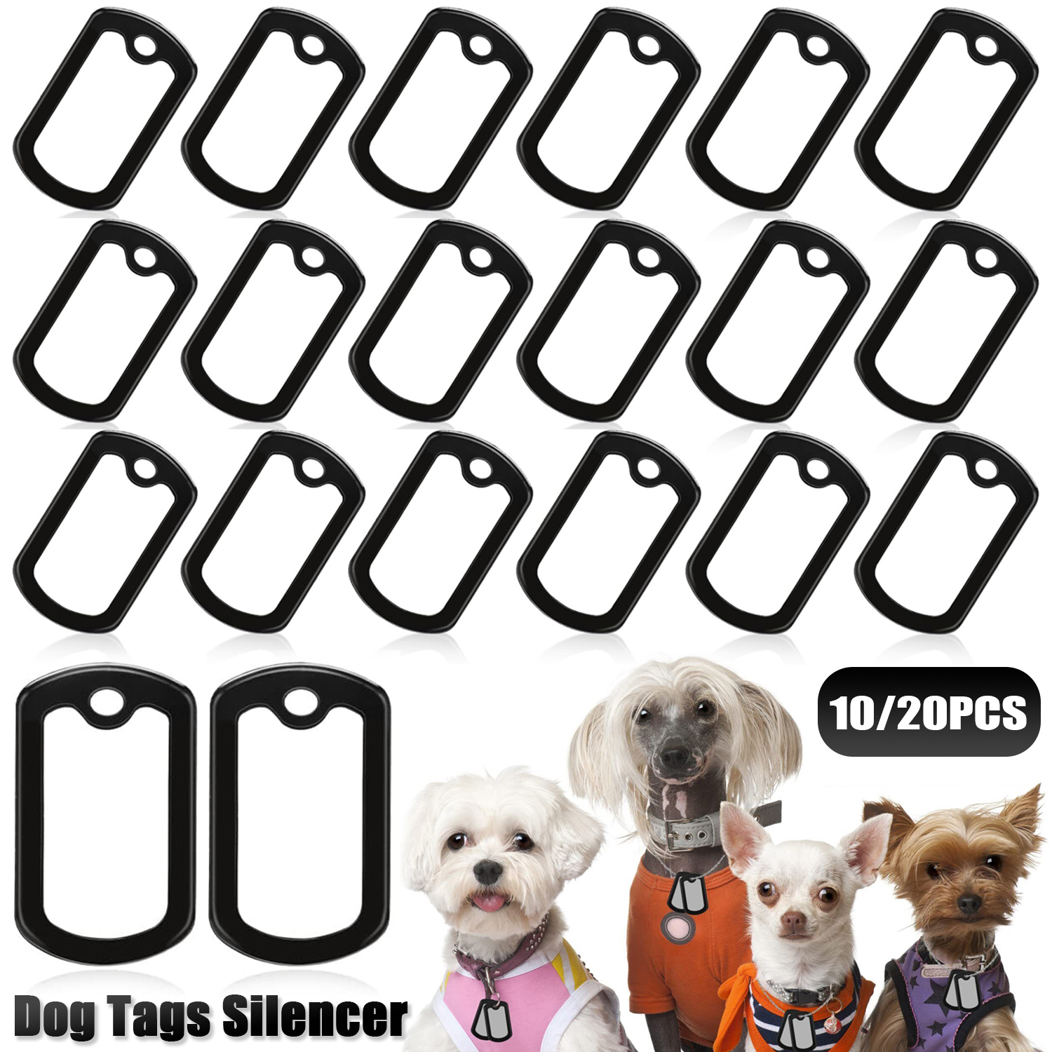 10-20Pcs Dog Tag Silicone Sile - Dog Muzzle Silicone recension och pris